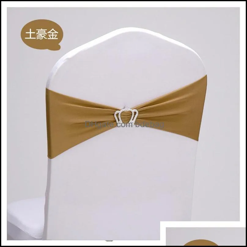 chair sash cover untied type bow sleeve buckle elastic force decor ation drill buckle back crown bandage factory direct selling 1 35xm