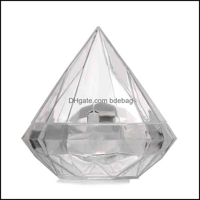 clear diamonds plastic gift wrap packing box fashion wedding favors decoration packing candy boxes party supplies 1 64sq2 zz