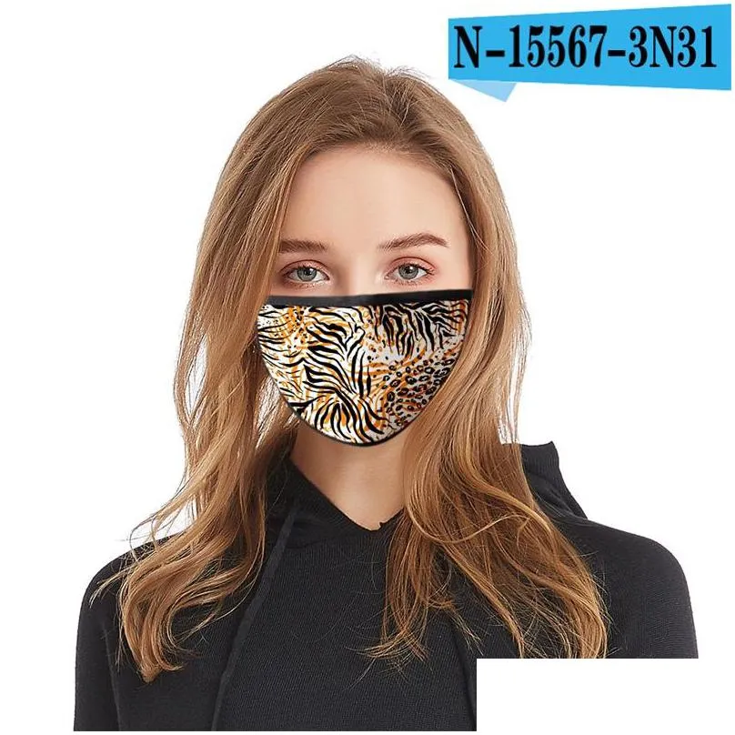 dustproof face mask washable respirator reuseable mascarilla anti smoke ventilation woman man animal texture leopard print 2 6fde d2