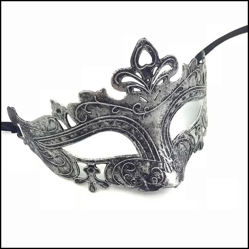 retro greco roman mens mask for mardi gras gladiator masquerade vintage goldensilver silver carnival halloween half face masks 1061 b3