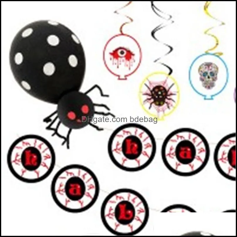 witch halloween balloon party decoration activity arrangement aluminum balloons and flag spiral strip happy game design 21 5tyh1