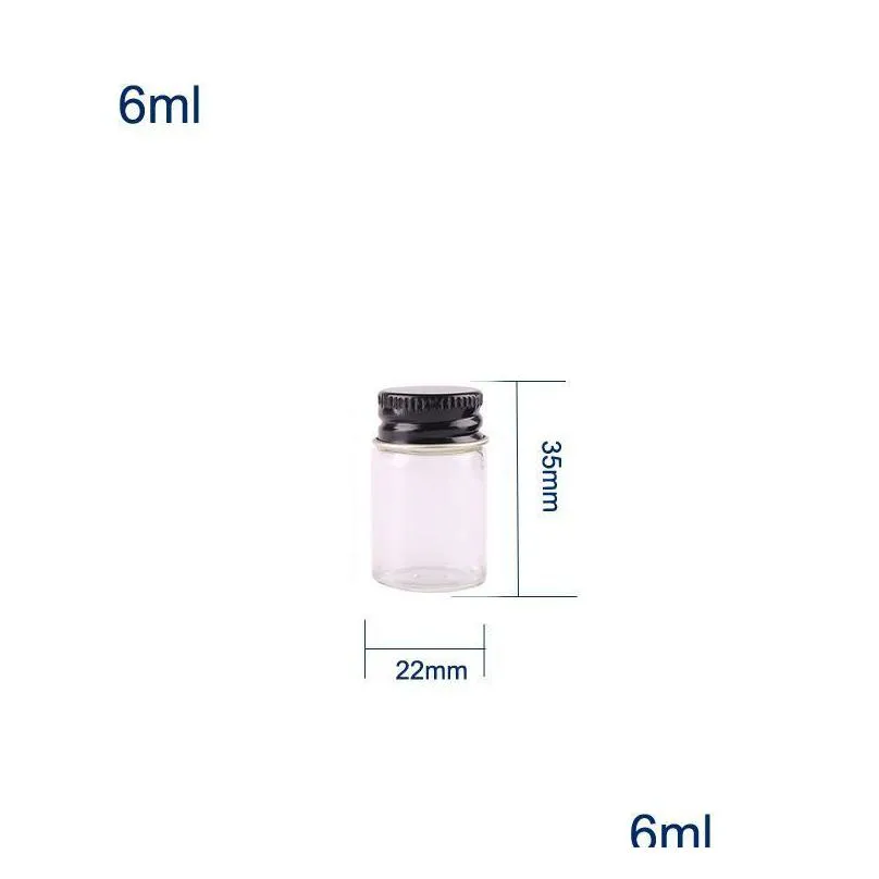 50pcs 5ml 6ml 7ml 10ml 14ml clear glass bottle with aluminum cap 1/3oz small glass small vials for  oil use 458 n2