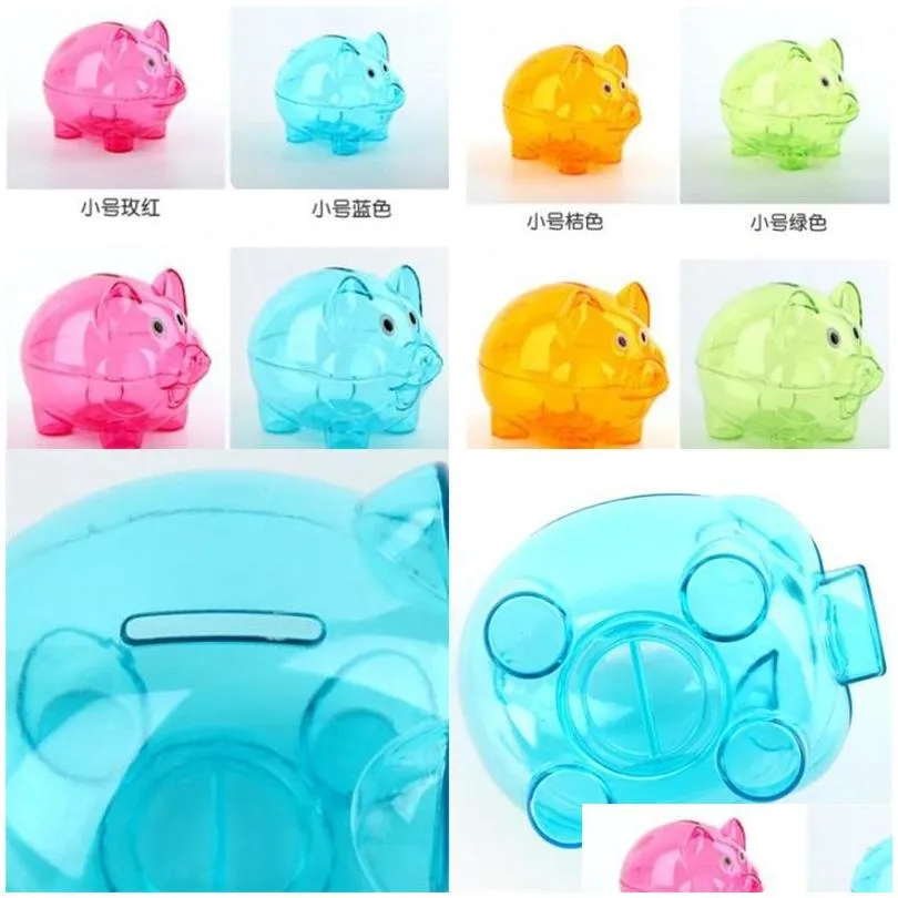 birthday gift money saving boxes cute colour piggy transparent storage jars originality children home case portable 4 1yz m2