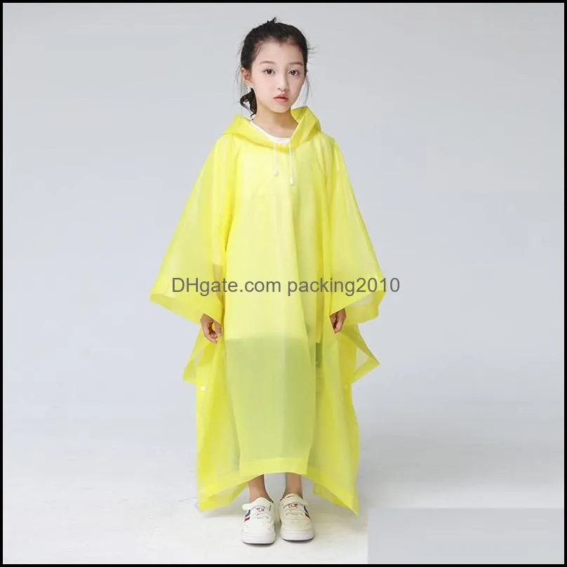 non disposable raincoat plastic clear child traveling hooded poncho rainwear emergency rain wear pure color fast shipping 4 2cj e19