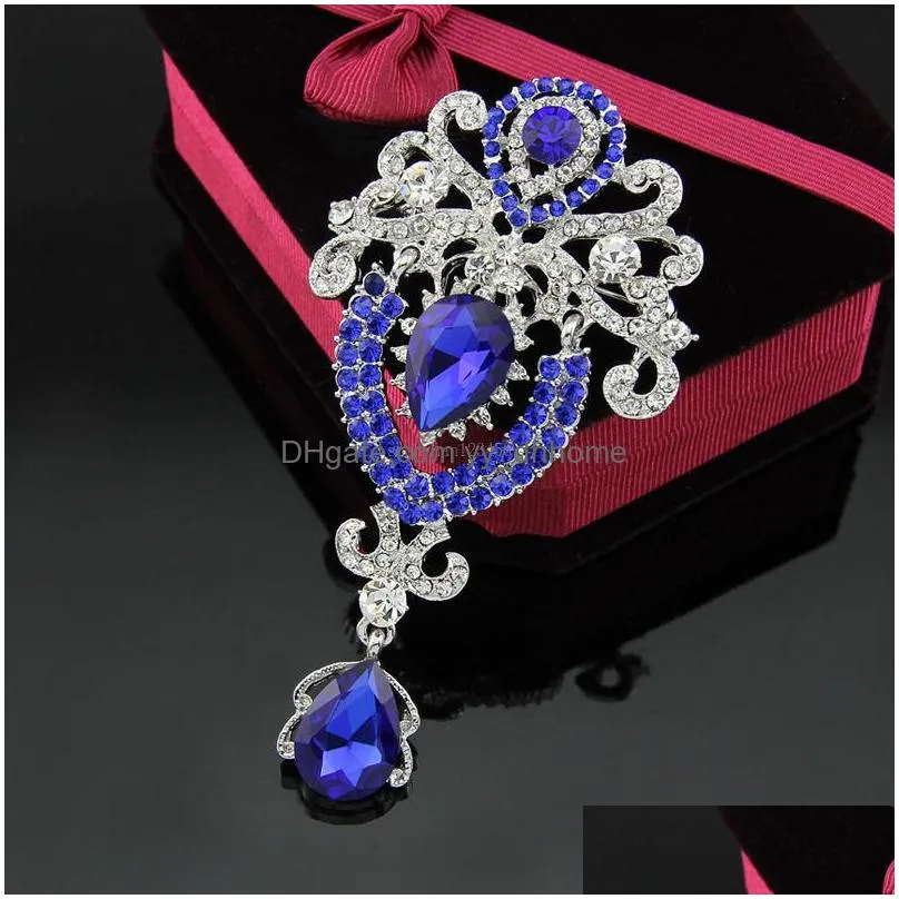 fashion diamons crown drop brooches pins corsage scarf clips engagement wedding brooch for women men fashion jewelry
