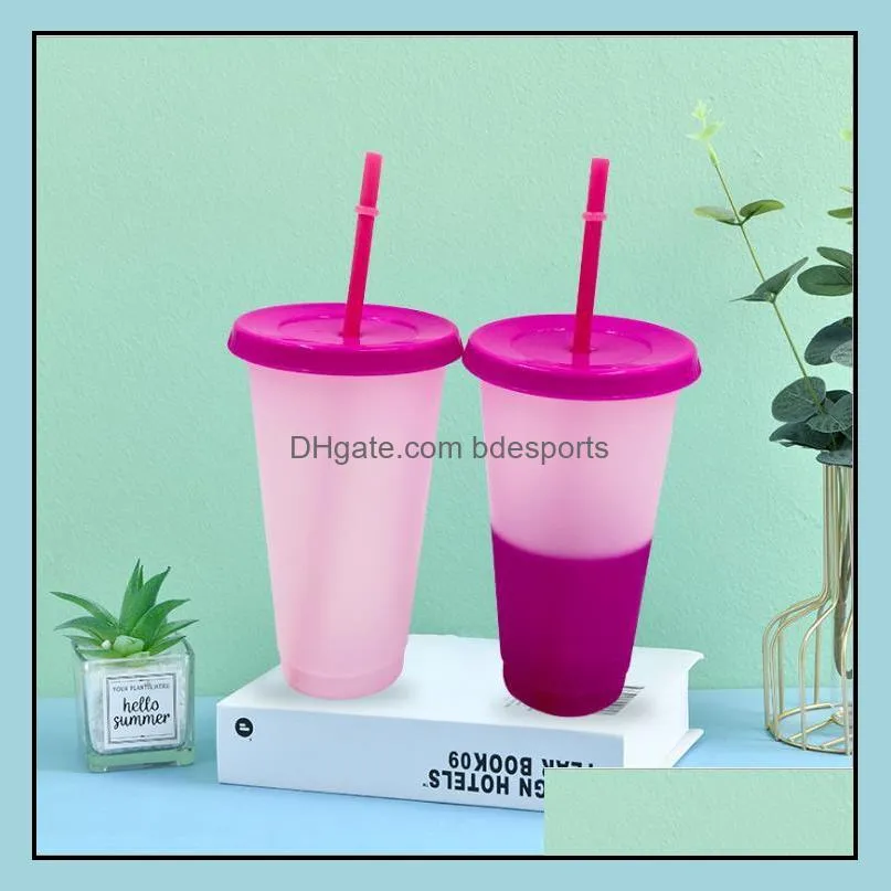 cheapest24oz color changing cup clear color plastic drinking tumblers colors reusable cold drinks cup magic coffee beer mugs 78 s2