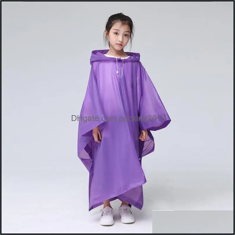 non disposable raincoat plastic clear child traveling hooded poncho rainwear emergency rain wear pure color fast shipping 4 2cj e19