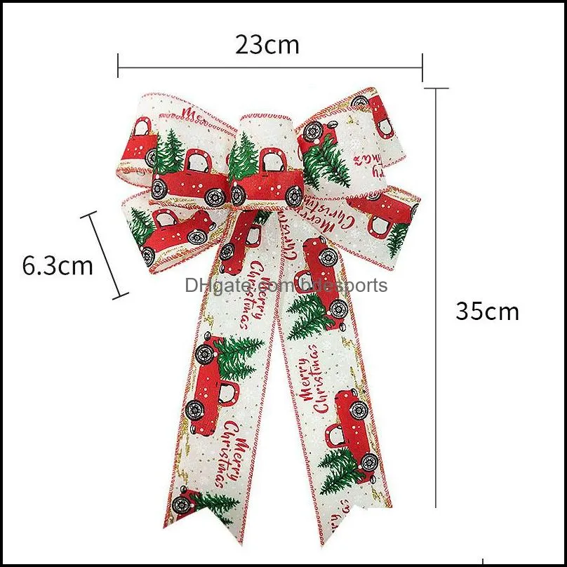 christmas decoration supplies ribbon bow christmas tree truck pattern ribbons bows ornament novelty gifts 4 6zx d3