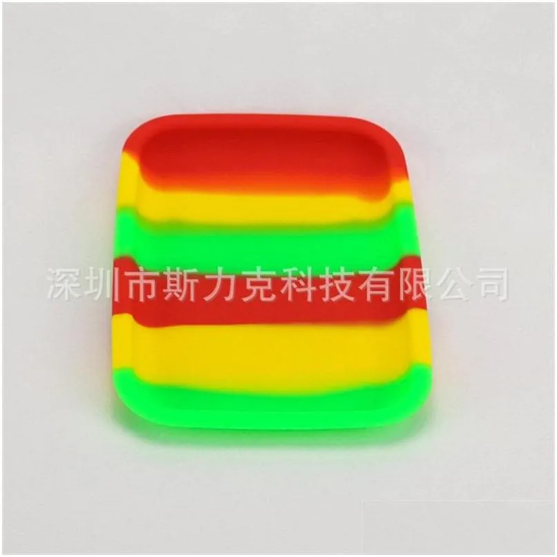 silicone ashtray square small storage home color mixing smoke smoking rolling tray unbreak storage rectangle green office 14sl