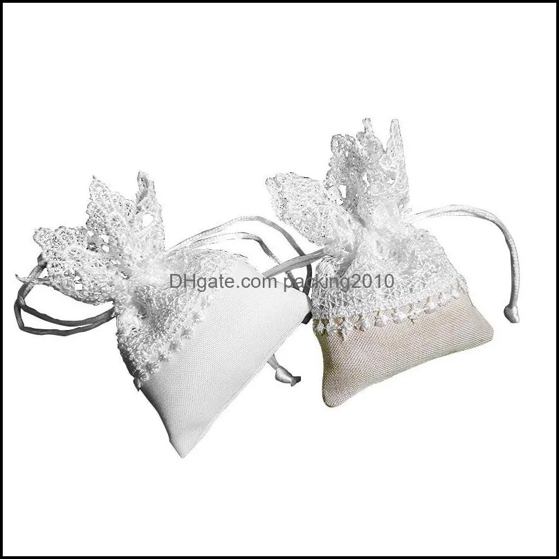 wedding lace candy drawstring packing bag jewelry gift wrap bags souvenir embroidery white 1 46xz q2