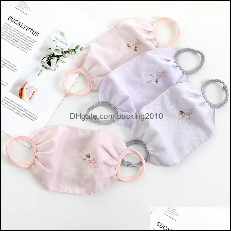 folded dust proof protective respirator floral embroidery anti saliva splashing face masks windproof mouth mask reusable 2 69ry e1