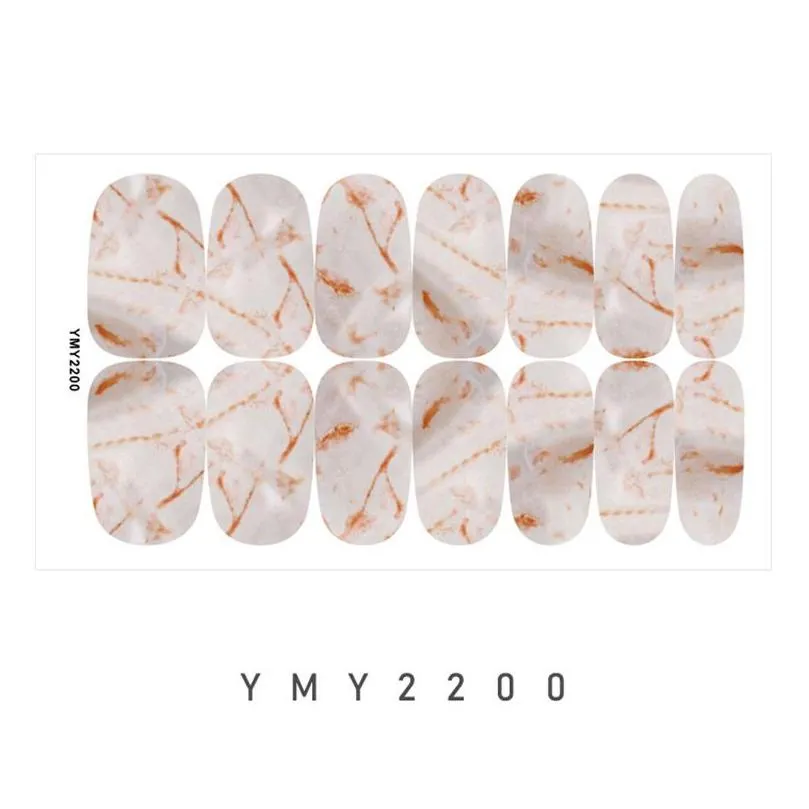 full wrap nail polish stickers gradient marble color nail decal strips manicure salon supplies