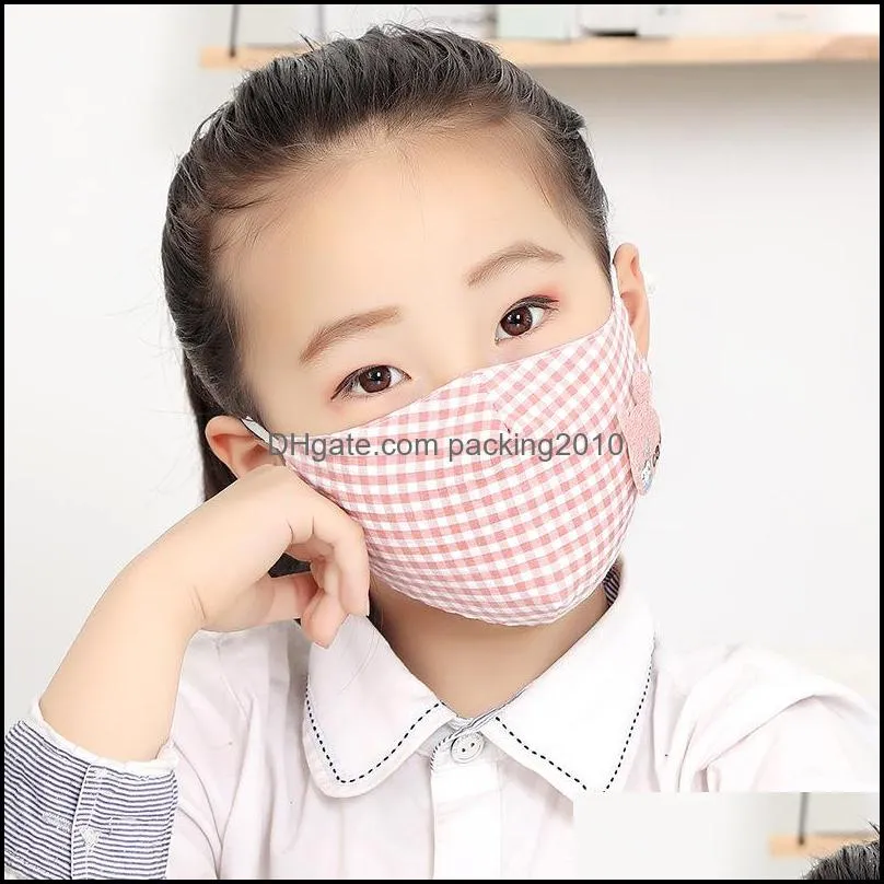 durable sun protective face mouth mask cat grids printing anti splashing dust masks children respirator mascherine shipping 3 29ry