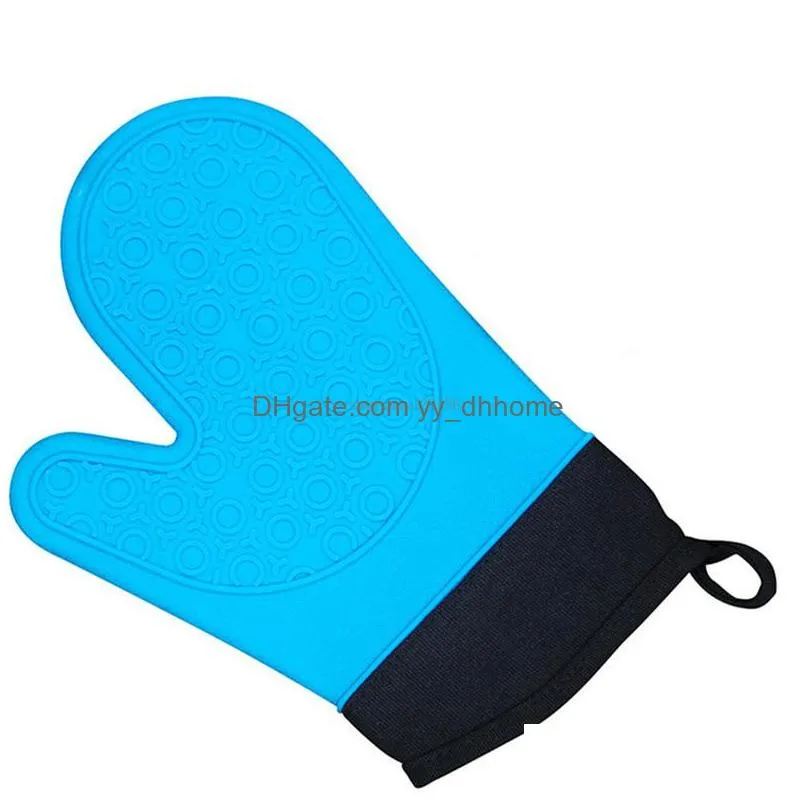 home colors long professional silicone oven mitt kitchen waterproof nonslip potholder gloves cooking baking glove tools