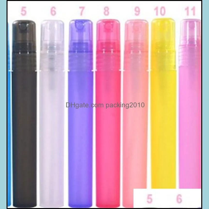 10ml alcohol pocket subpackage spray bottles easy to carry plastic perfumes pen rich color small perfume bottle cute 0 73wn e2