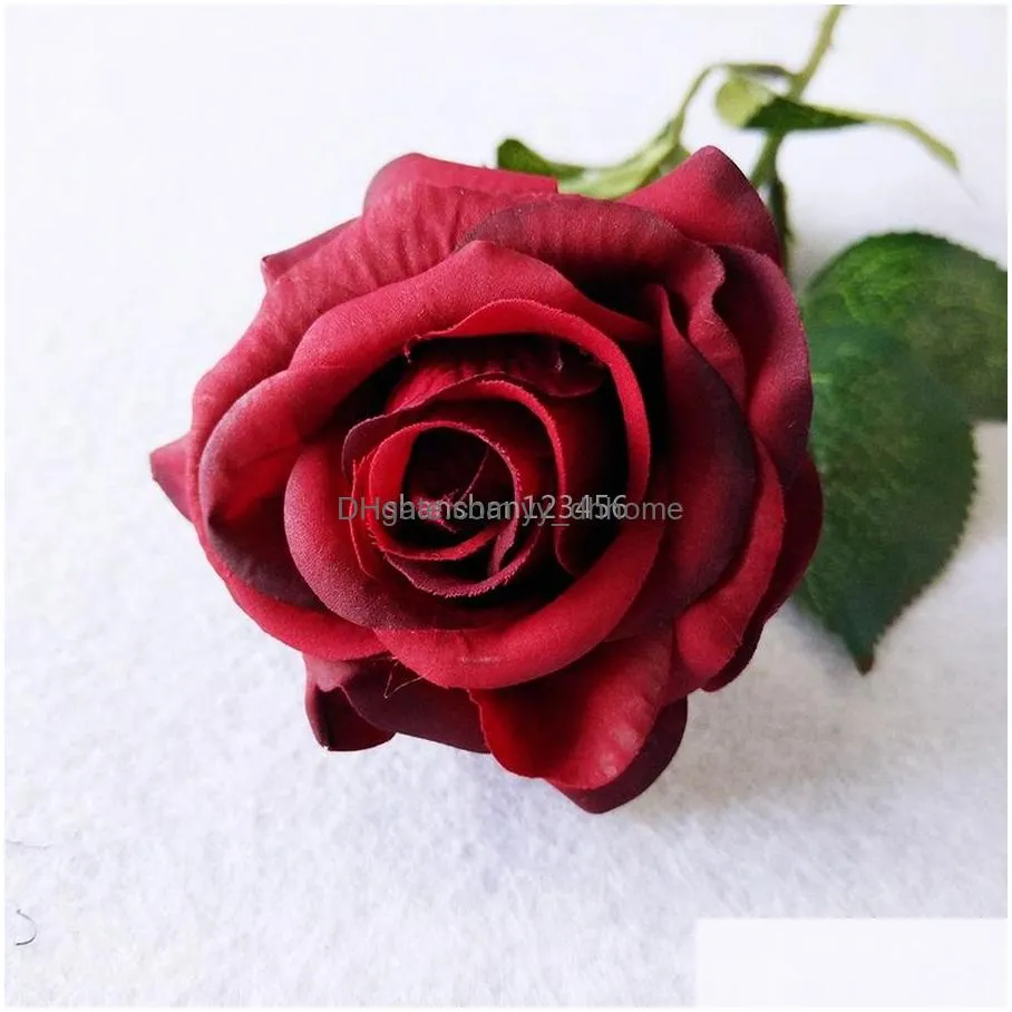 modern artificial flower rose faux floral greenery wedding bouquet home office party decoration