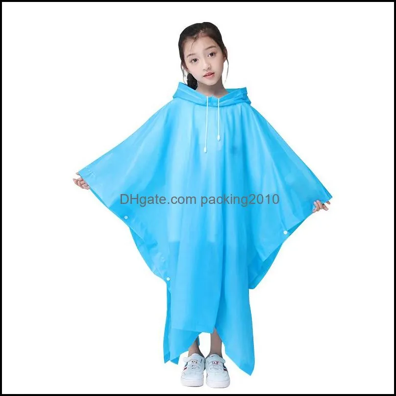 non disposable raincoat plastic clear child traveling hooded poncho rainwear emergency rain wear pure color fast shipping 4 2cj e19