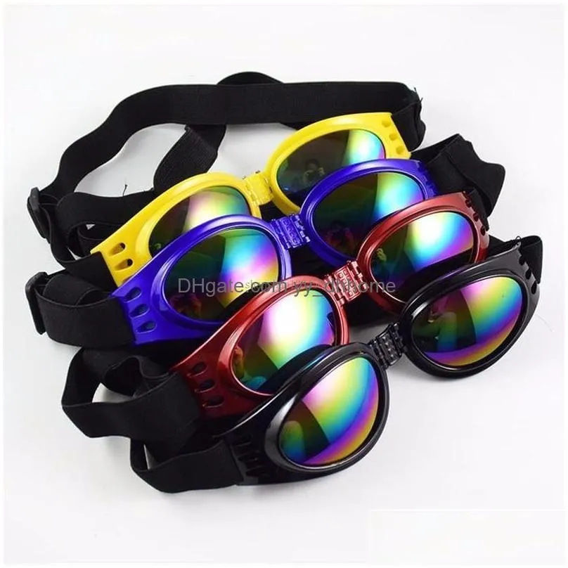 fashion dog sunglasses goggles pet puppy sunglasses with adjustable head and chin straps windproof eye wear protection