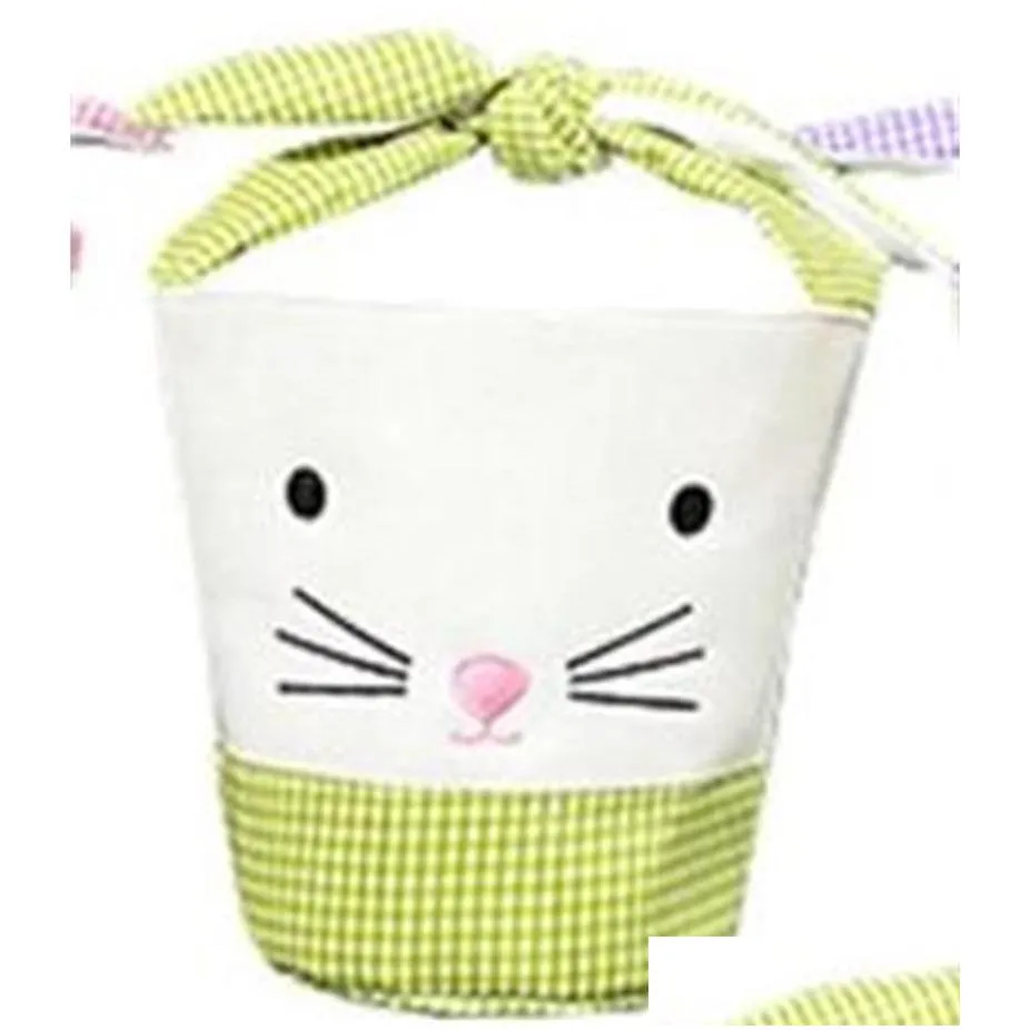easter rabbit basket bunny gift bags rabbits handbag printed canvas tote bag bowknot candies baskets 50pcs 18 o2