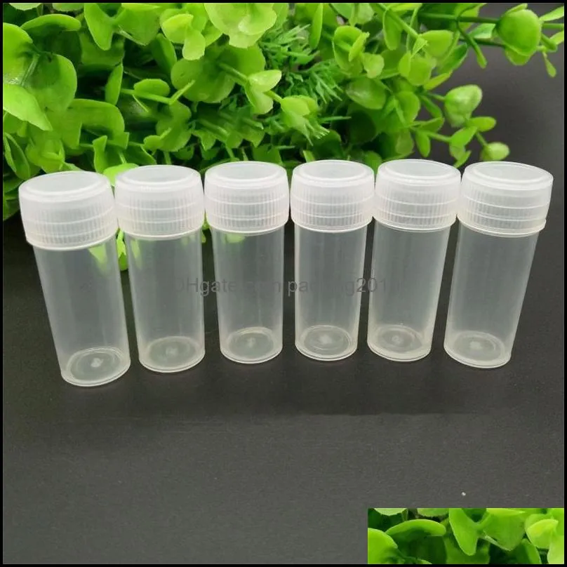 portable durable plastic bottle transparent with cover small bottles solid storage screw mouth pillar shape new 0 06sm p2