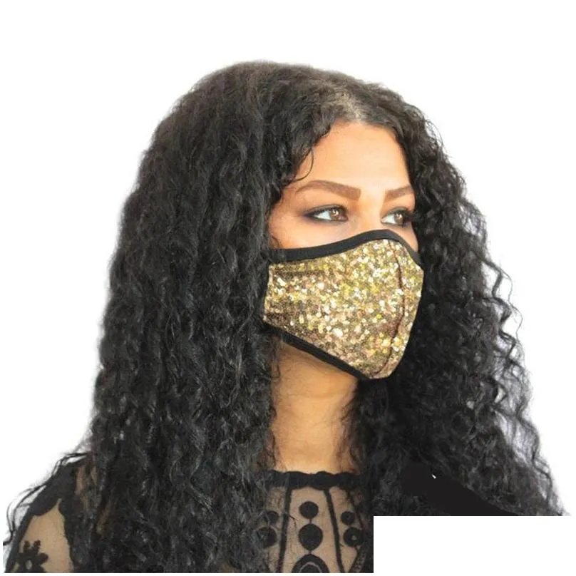 sequins mascherines flash pm 2.5 protect dust face mask custom breathing folding respirator fashion reusable kid adult 6xb c2