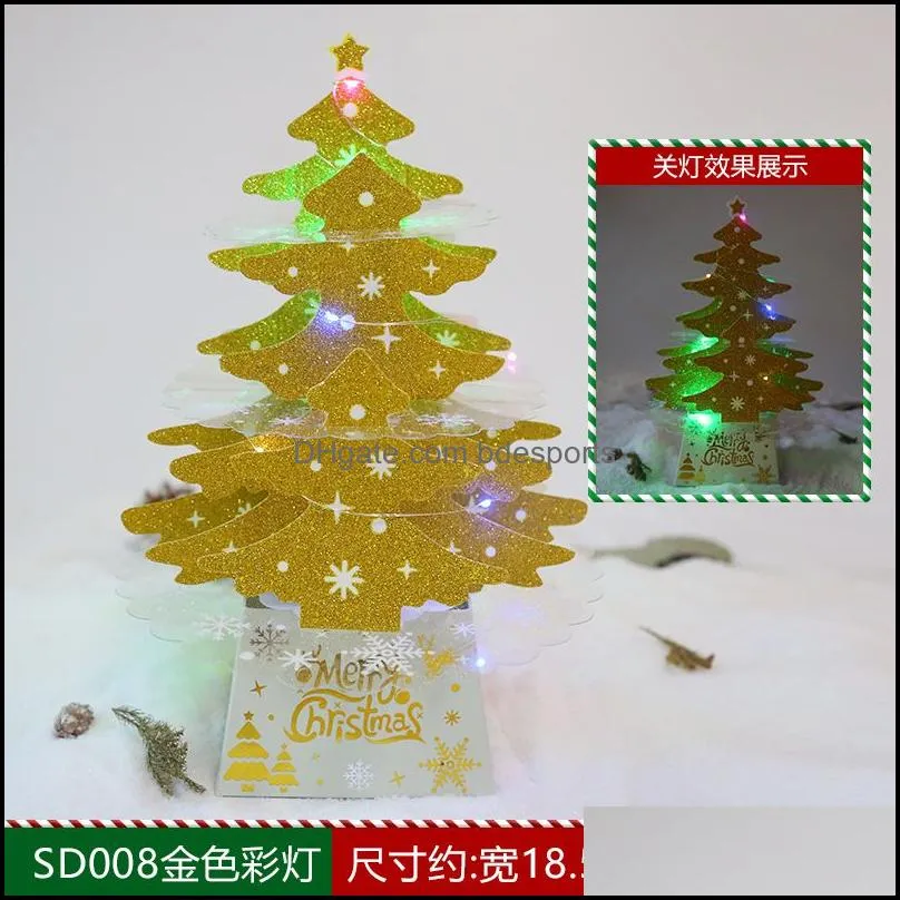 christmas tree table decoration supplies mini desktop card decorations christmas trees with lights novelty gifts 11bq d3
