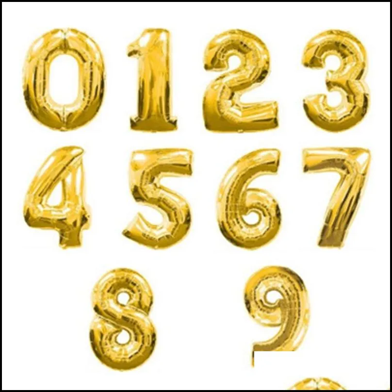 32 inches number balloon birthday party decorations color aluminum foil balloons wedding home banquet supplies 0 9ch h19