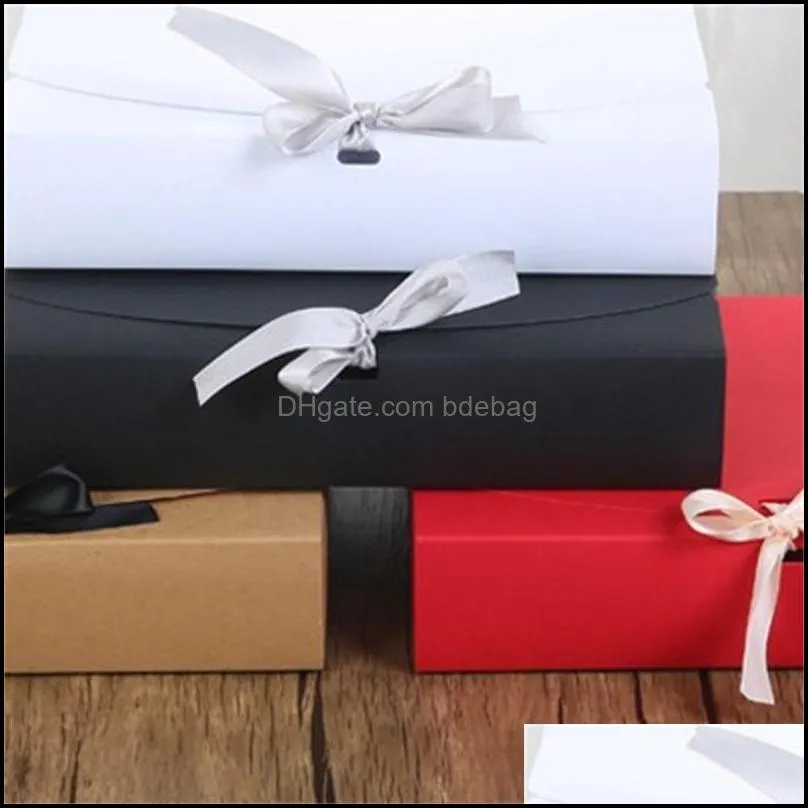 fashion paper gift box solid color packaging candy case jewelry makeup container bow ribbon arrival 2 5mz f2