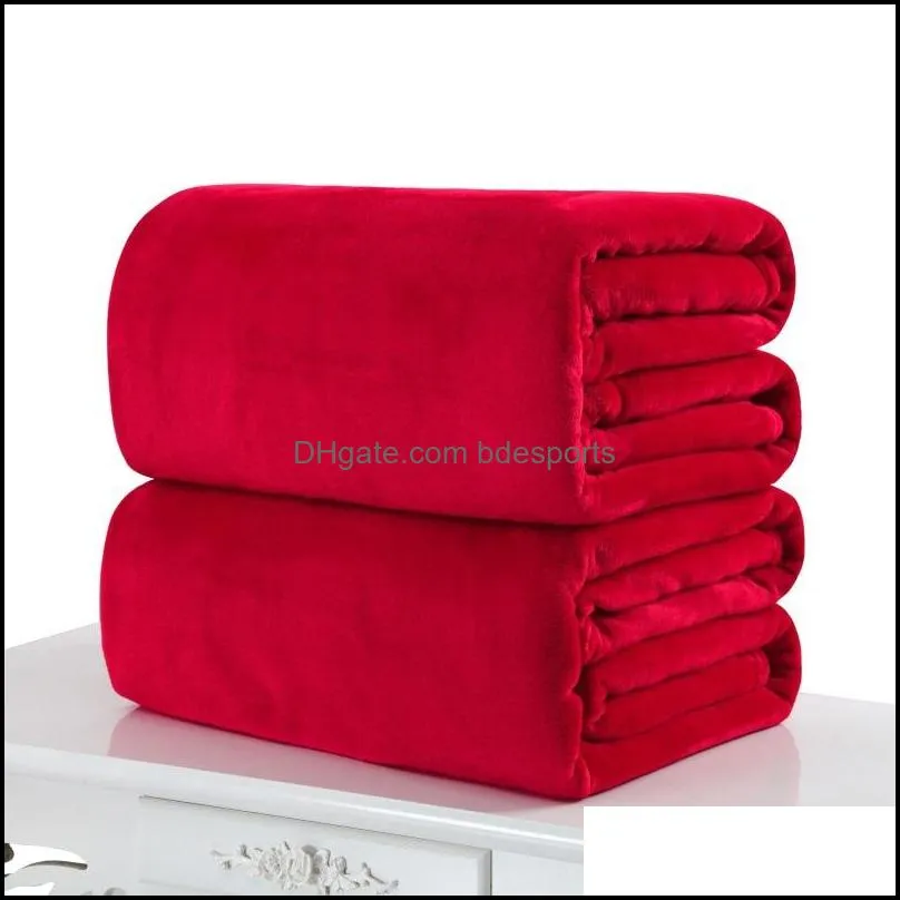 warm flannel fleece blankets soft solid blankets solid bedspread plush winter summer throw blanket for bed sofa 44 v2