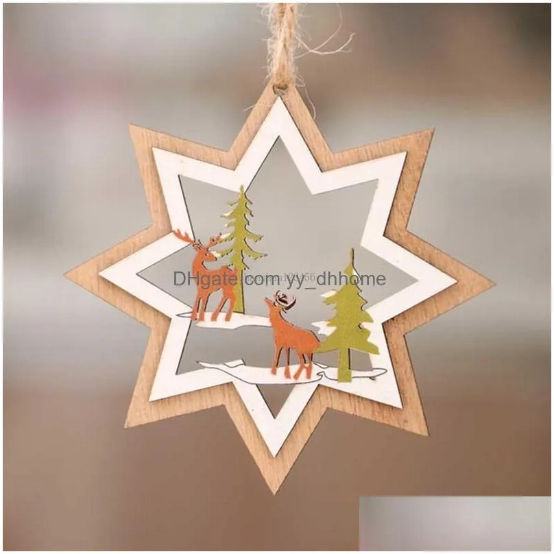 wooden christmas tree heart snowflake jingle bell hangs christmas decorations wood christmas ornaments hangs el home decor