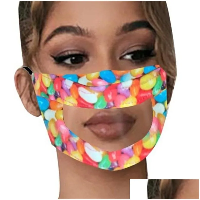 candy color fashion face mask anti dust breathable deaf mascarilla transparent protect mouth mute respirator adult foldable 7ml b2