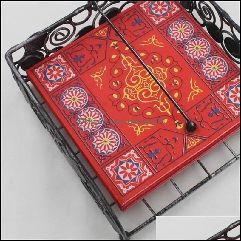 muslim colour printing napkins red color square virgin wood pulp ramadan decoration napkin party supplies 2 1yb e1