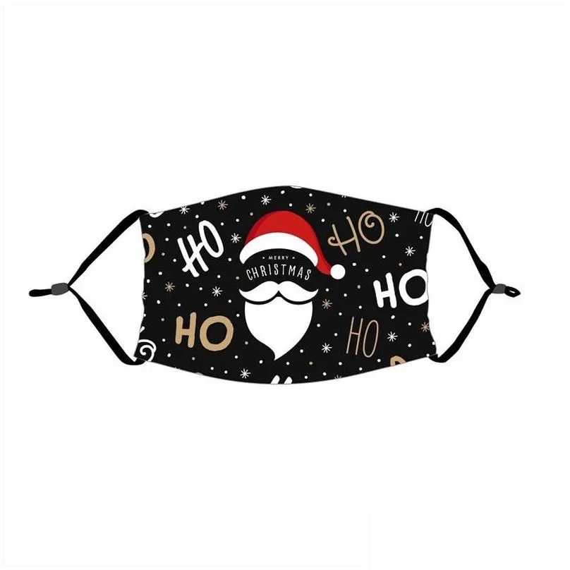 merry christmas gifts mascherine with filter piece dust face masks elks print respirator fashion reusable kids adults 4 2xtd c2