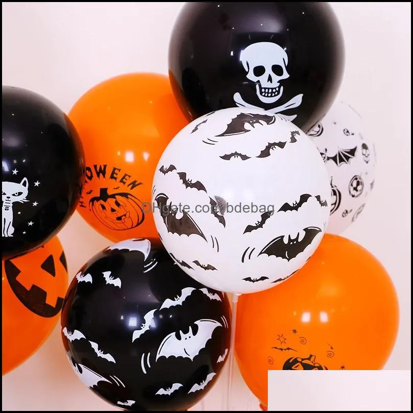 halloween balloon latex bat printing multi styles balloons festival party black orange decorative airballoon arrival 15xsa l1