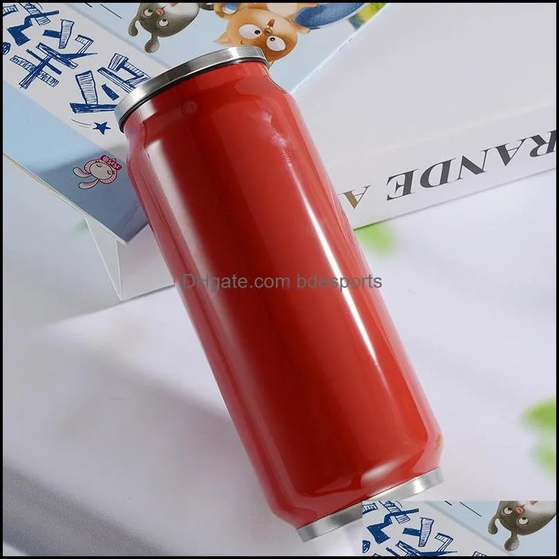 500ml stainless steel cola can mug double vacuum insulated water cup coke jar with lid with straw 24 j2