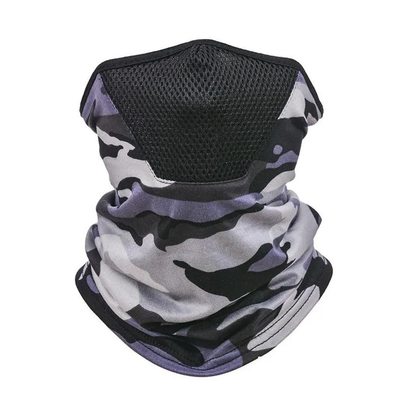 multi function camouflage neck gaiter seamless face shield male breathable windproof mask foldable outdoors bicycle protection 4 5yt