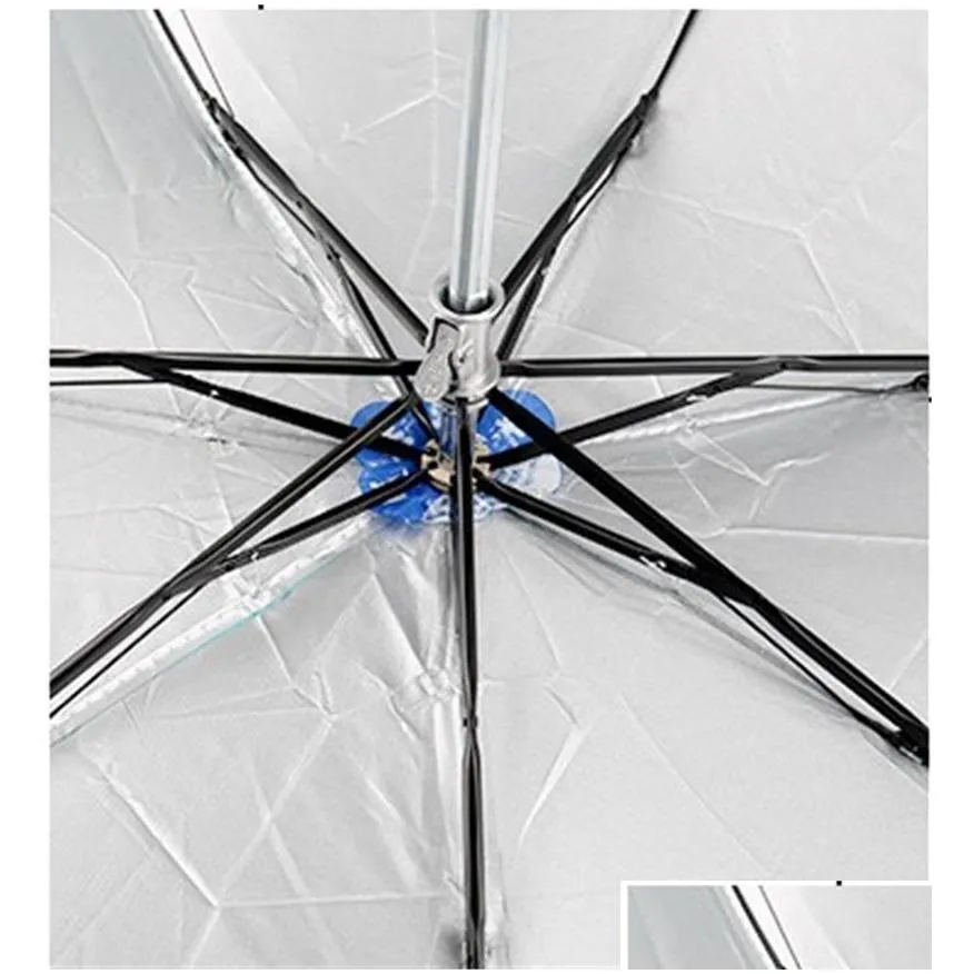 silver glue uv protection umbrella three folding sun umbrella 7/8 bones solid color unisex sunny rainy umbrellas mix colors dbc 25 k2