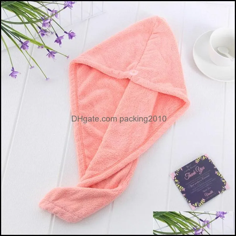 polyester coral velvet hooded towel multi colours good absorbent quick drying dry hair cap bath hat 2 5ch l2