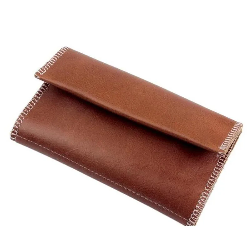 wallet mens soft skin fastener smoking smell proof bag buckle waterproof storage handbag three layers deep color gift 8 5jj c2