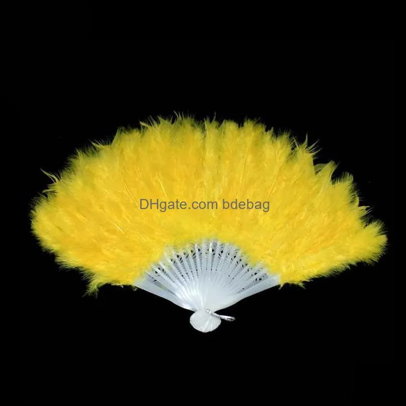 creative feather fan polychromatic hand fans lady dance performance props for halloween wedding decorations favor gift 2 9hw ii
