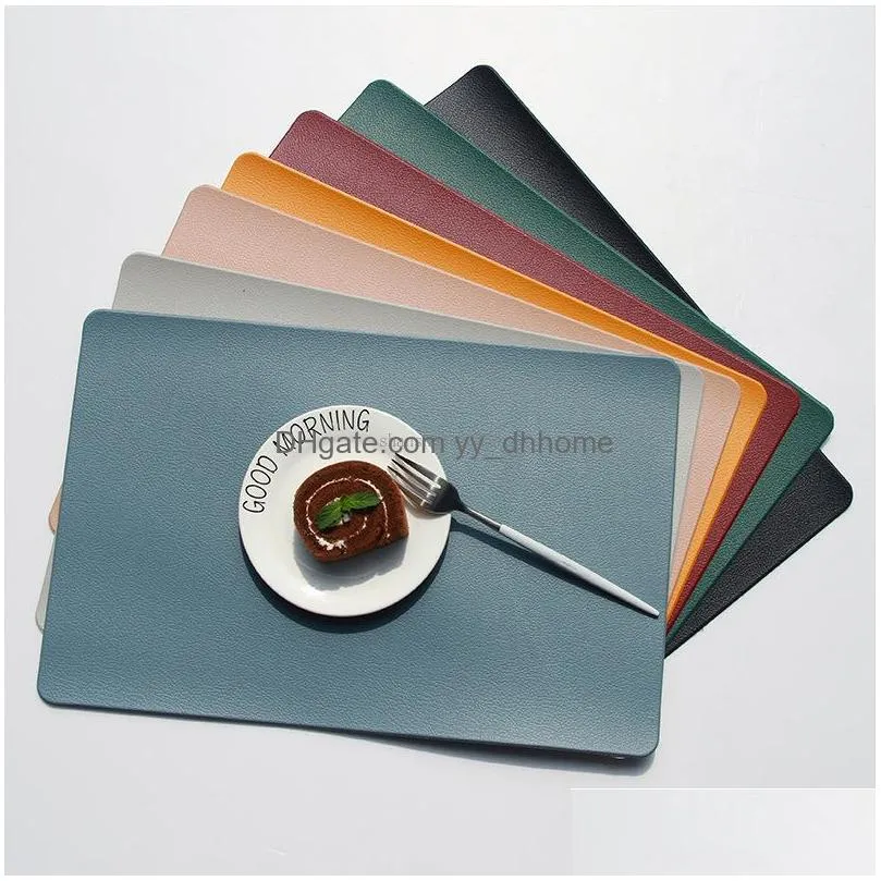 waterproof oilproof washable table mats synthetic leather home kitchen dining table placemat placemats pads decoration