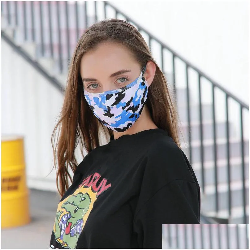 camouflage muti colors dust face masks mascarilla washable fashion reusable mascherine custom respirable folded kid adult 3 33hy c2