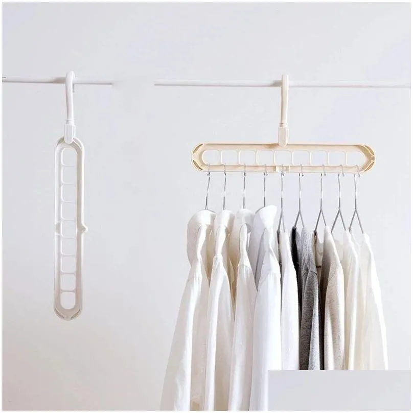 solid color multifunctional clothes hanger folding storage stand rotation rack antiskid drying closet organizer accessories 1 2wh b2
