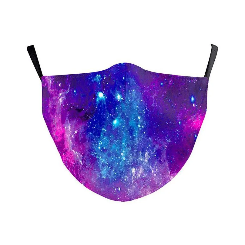 fashion starry sky print face mask galaxy adult washable fabric mask mouthmuffle reusable mask 72 g2
