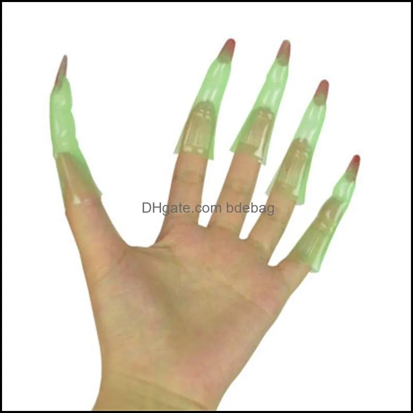 makeup halloween decoration transparent nail terror toys party luminescence nails wraps vampire tools 10 pcs style 2 5fqh1