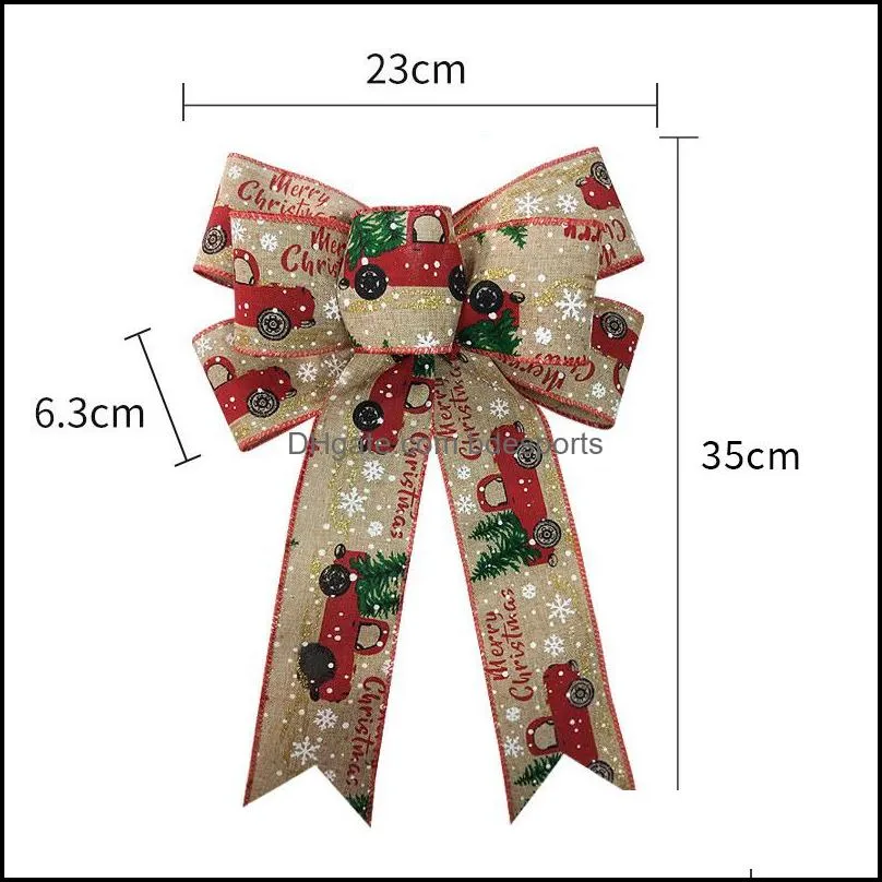 christmas decoration supplies ribbon bow christmas tree truck pattern ribbons bows ornament novelty gifts 4 6zx d3