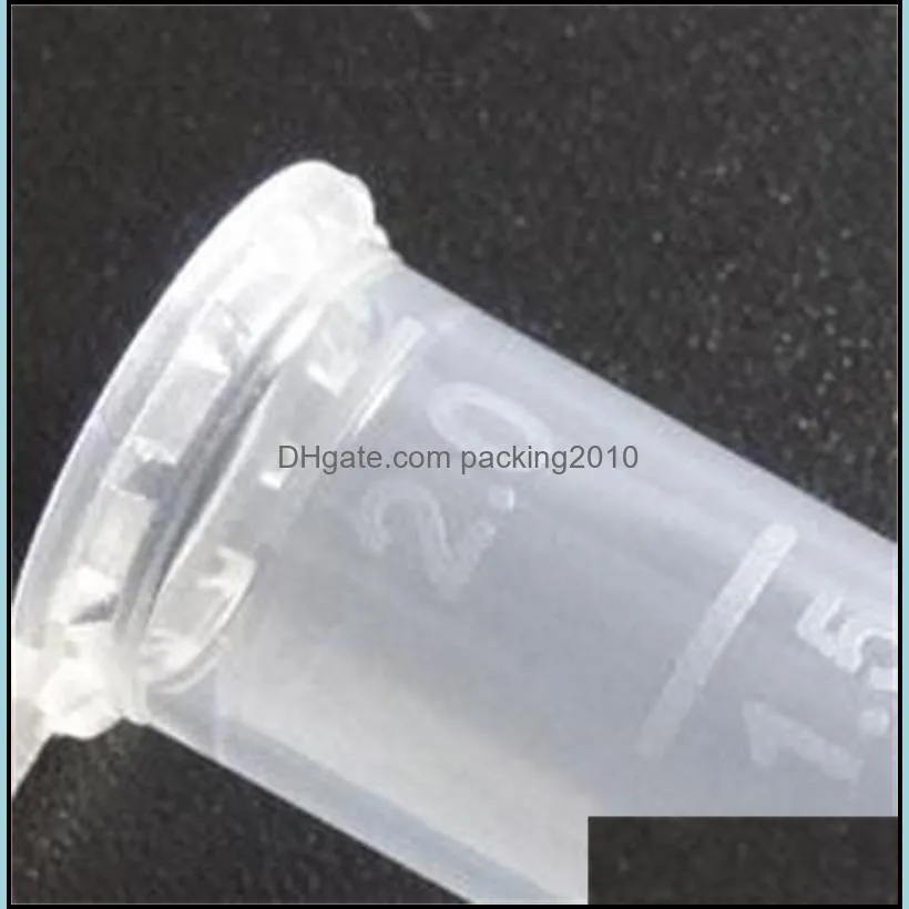 office supplies wholesale 100pcs graduation centrifuge tube 2ml volume plastic bottles with cap transparent container can legislate vials 645