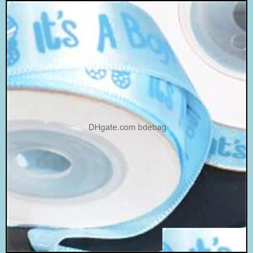 polyester fiber gift wrap tape baby shower packing decorative tapes blue english letter pattern decorate article arrival 4hm l1