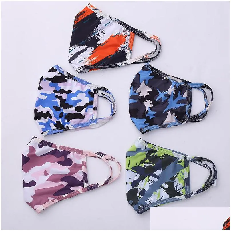 camouflage muti colors dust face masks mascarilla washable fashion reusable mascherine custom respirable folded kid adult 3 33hy c2