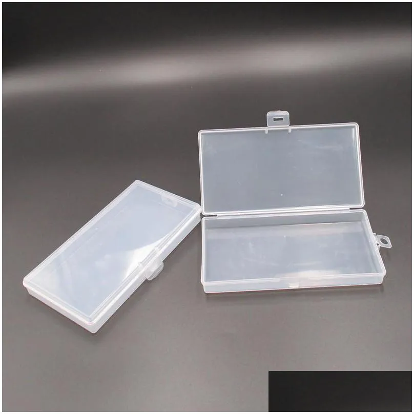 2cm transparent plastic pp lock case empty packing box rectangle element hook fishing gear organizer dust proof portable 0 5np b2